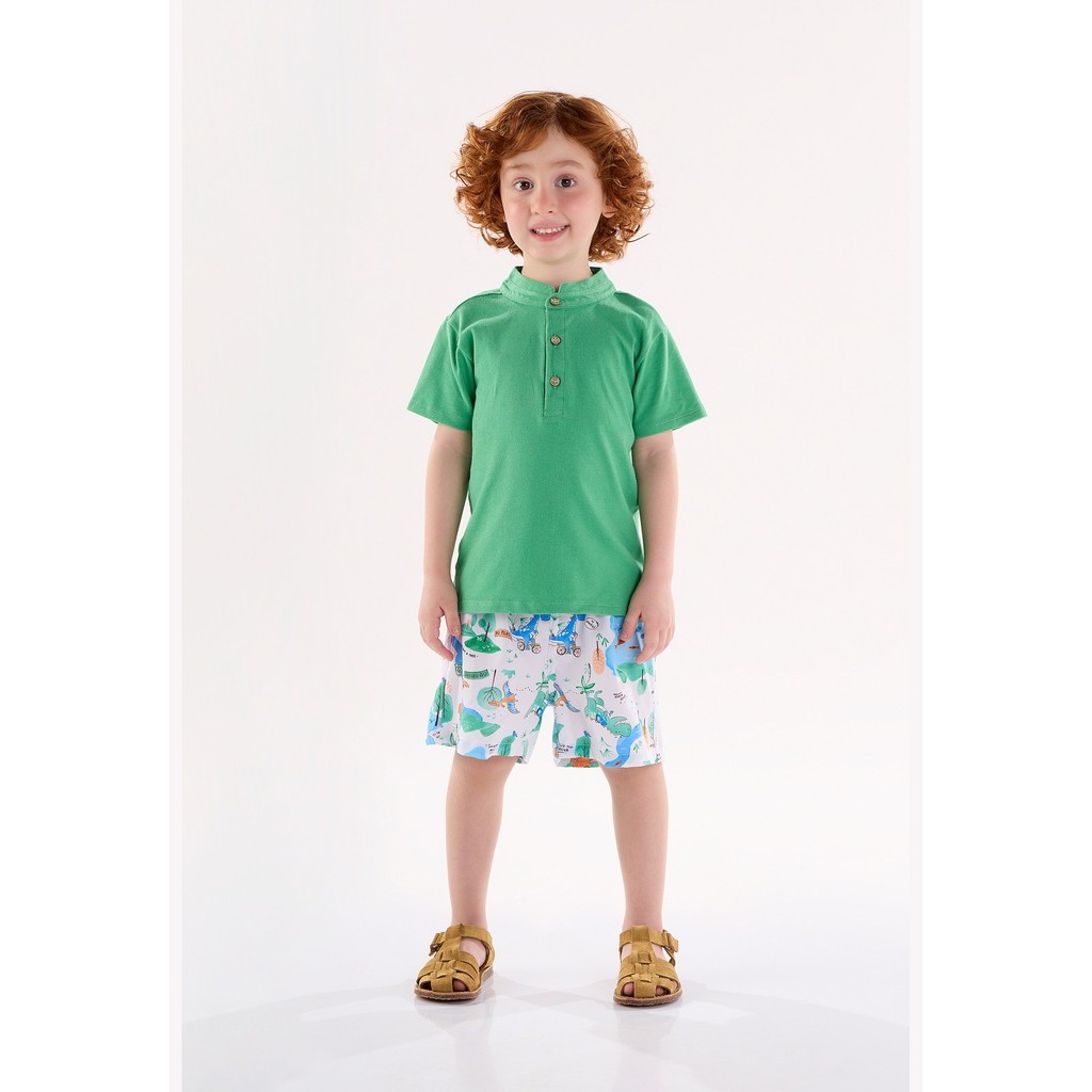 Conjunto com Camiseta e Bermuda Infantil para Menino Up Baby