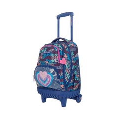 Mochila de Rodinha Infantil Xtrem Menina Cross Azul