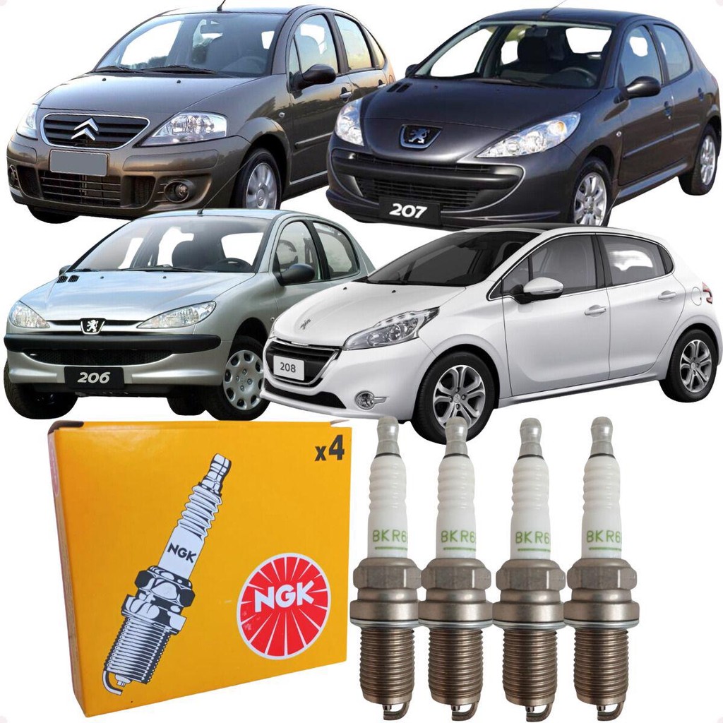 Jogo de Velas Ngk Peugeot 206 207 C3 1.4 8v Flex em Oferta na Shopee