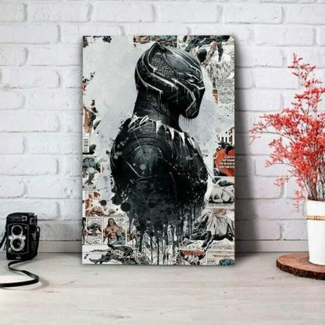 Quadro Decorativo  PANTERA NEGRA MARVEL poster 1 Peça Mdf 90x70 Alta Qualidade Full Hd
