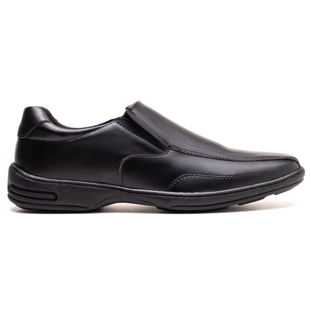 Sapato Social Masculino Oxford Macio Confortável Couro Ecológico Calce Fácil Elástico Casual Dia a Dia Elegante Moderno