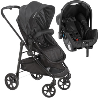 Carrinho de Bebe Galzerano Olympus com Bebe Conforto New Black em Oferta na Shopee