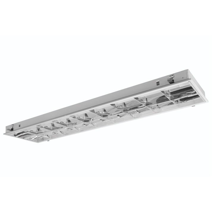 Luminária embutir 2xT8 60cm c/aleta alum