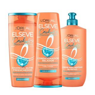 Kit Cachos Longos dos Sonhos Elseve Loreal Paris (Shampoo 375ml e Condicionador 170ml Creme de Pentear 300g