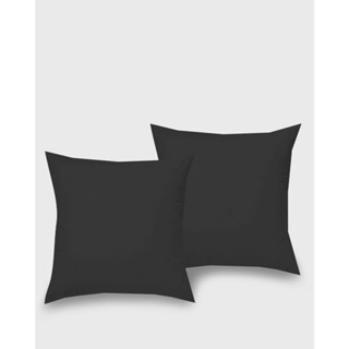 Almofada Quadrada Lisa 40x40cm Microfibra Acetinada Preta