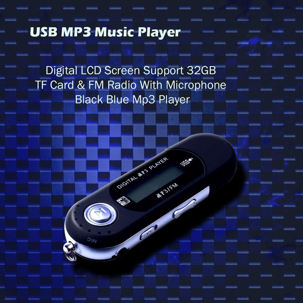 1Pc Mini USB Mp3 Player De Música Suporte De Tela LCD Digital Cartão tf De 32GB Com Rádio FM (O Não Está Incluído)