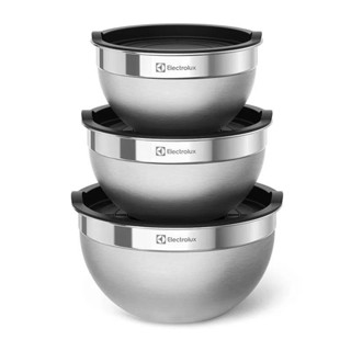 Conjunto de Bowls Tigelas de Inox com Tampa Plastica - Electrolux - bacia inox - bowl inox...