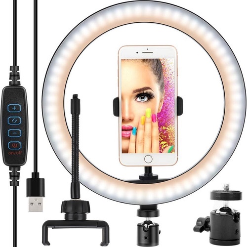 Ring Light Celular Selfie Iluminador Grande Led Foto Video Portatil Tripé Refletor Profissional