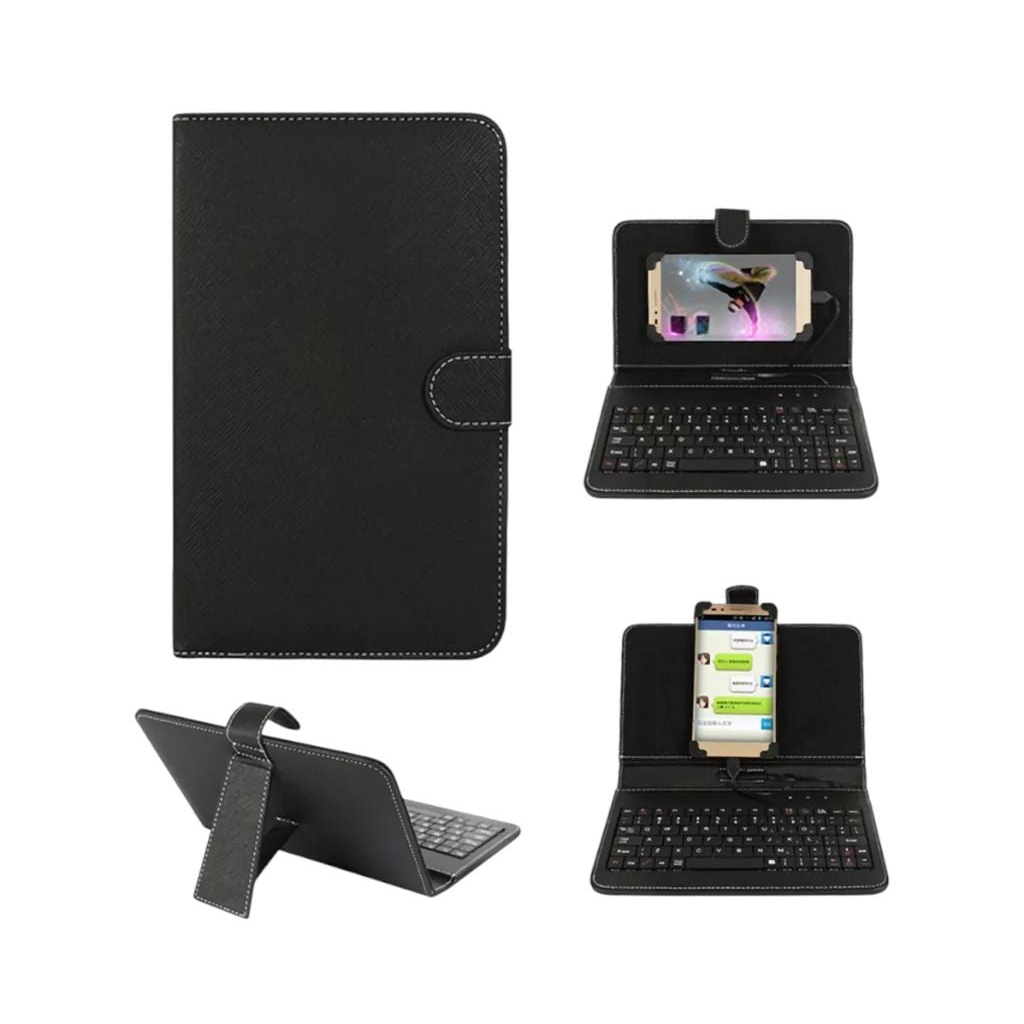 Case Teclado Ajustavel Portátil Com Fio Usb Até 8'' Para Tablet Celular