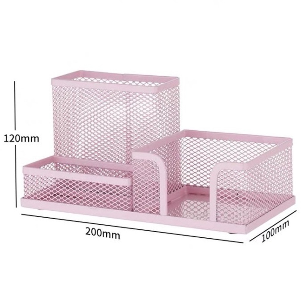 organizador metal porta treco caneta de mesa com 3/4 divisórias escritório
