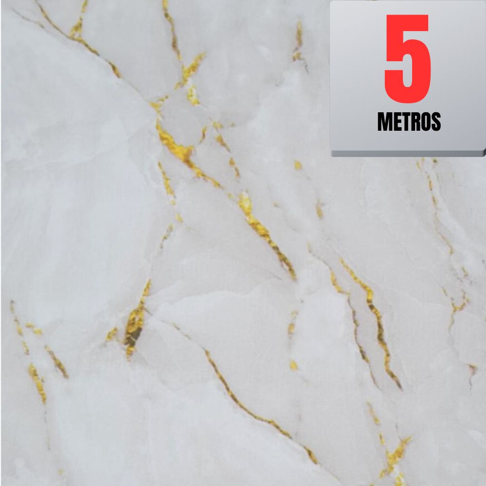 Papel de Parede Premium Rolo 5 Metros Autoadesivo Mármore Texturizado 5m x 45cm