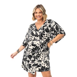 Vestido Plus Size Em Visco Bali Secret Glam Preto