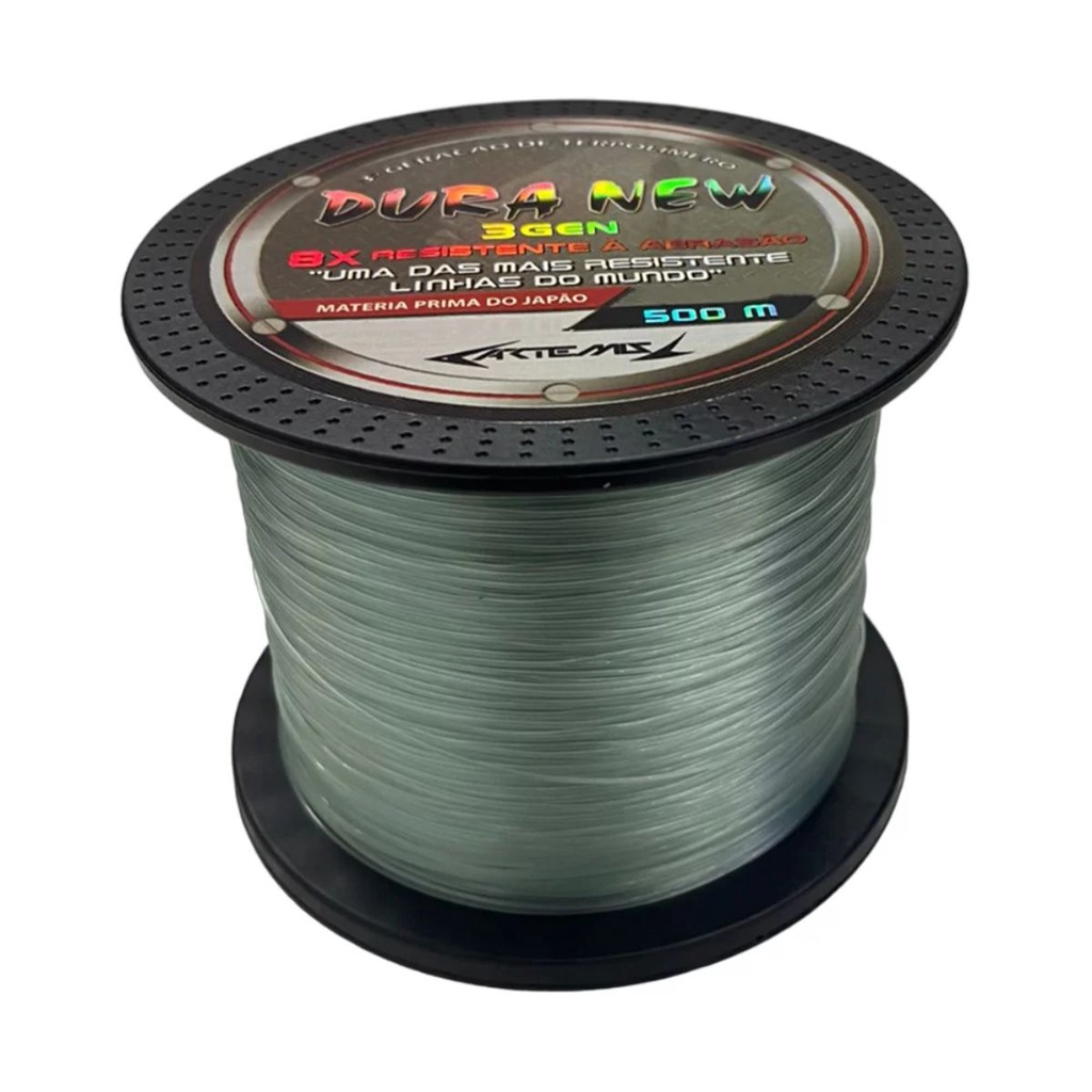 Linha Para Pescaria Artemis Dura New Antiga Duranium 0,45mm 45lb-21,91kg Monofilamento Carretel C/ 500 Metros Verde