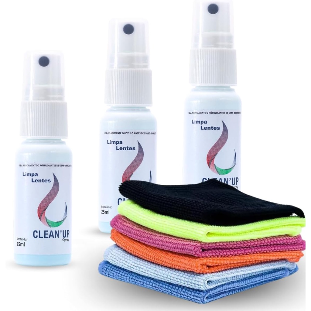 KIT 10 LIMPA LENTE E 10 FLANELAS MICROFIBRA LIMPEZA DE TELAS CELULAR ÓCULOS COMPUTADOR RELOGIO