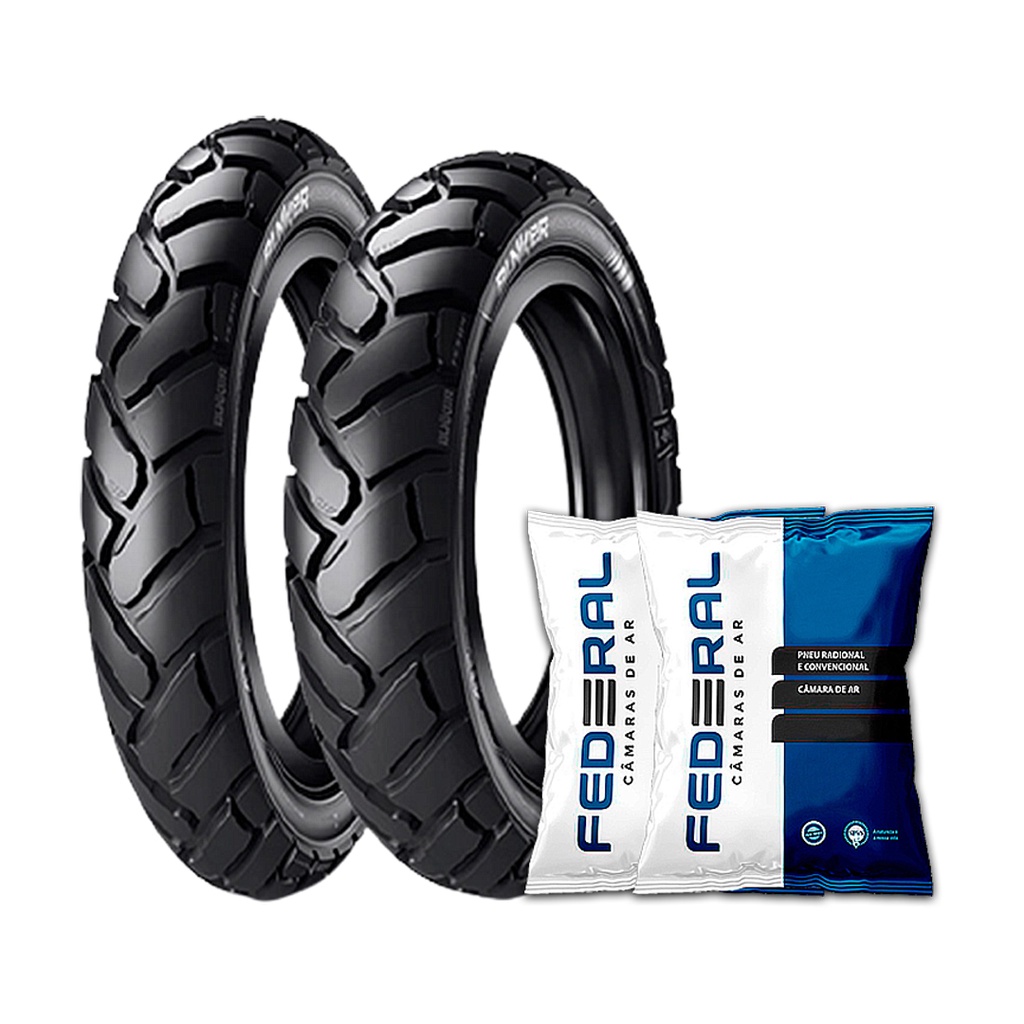 Par Pneu Ira 90/90-21 + 120/80-18 Bunker Xre 300 + 2 Câmaras em Oferta na Shopee