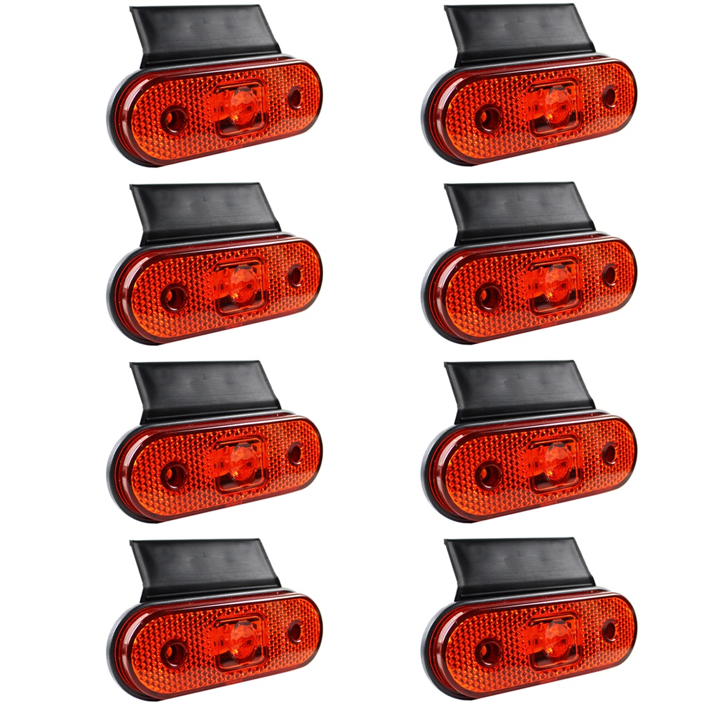 8 Lanterna Lateral Caminhão Carreta Facchini LED AM +Suporte