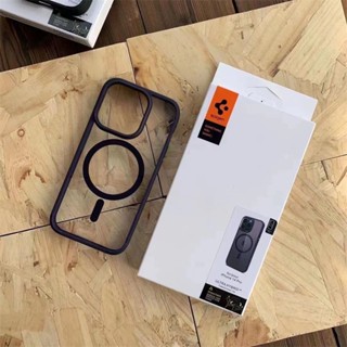 Capa Magnética Spigen Ultra Hybrid Mag (Coque) Para MagSafe iPhone 12 13 14 Pro Max 14 Plus Frost Black Clear Funda