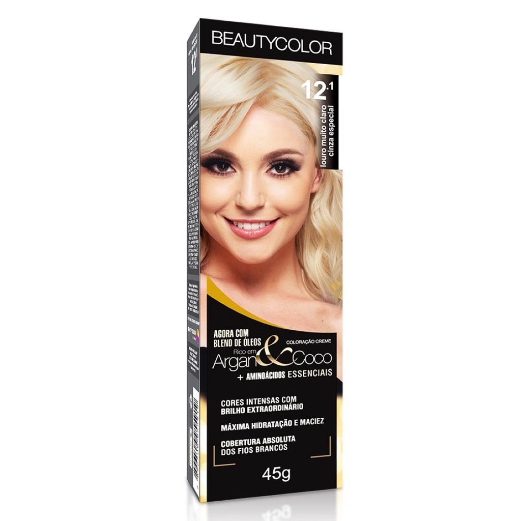 Coloração Louro Muito Claro Cinza Especial 45g 12.1 - Beauty Color em Oferta na Shopee