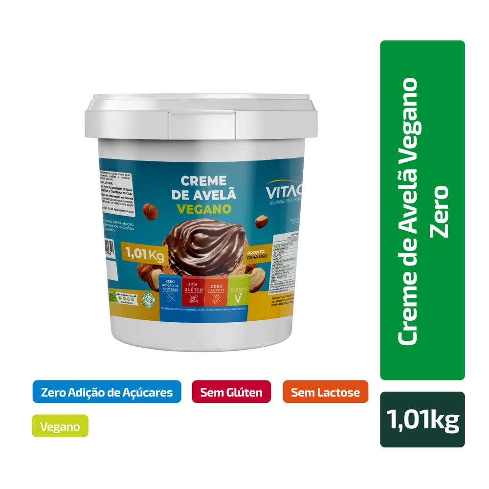 Creme De Avelã Vegano Zero Açúcar VitaoPRO 1Kg - Food & Beverages