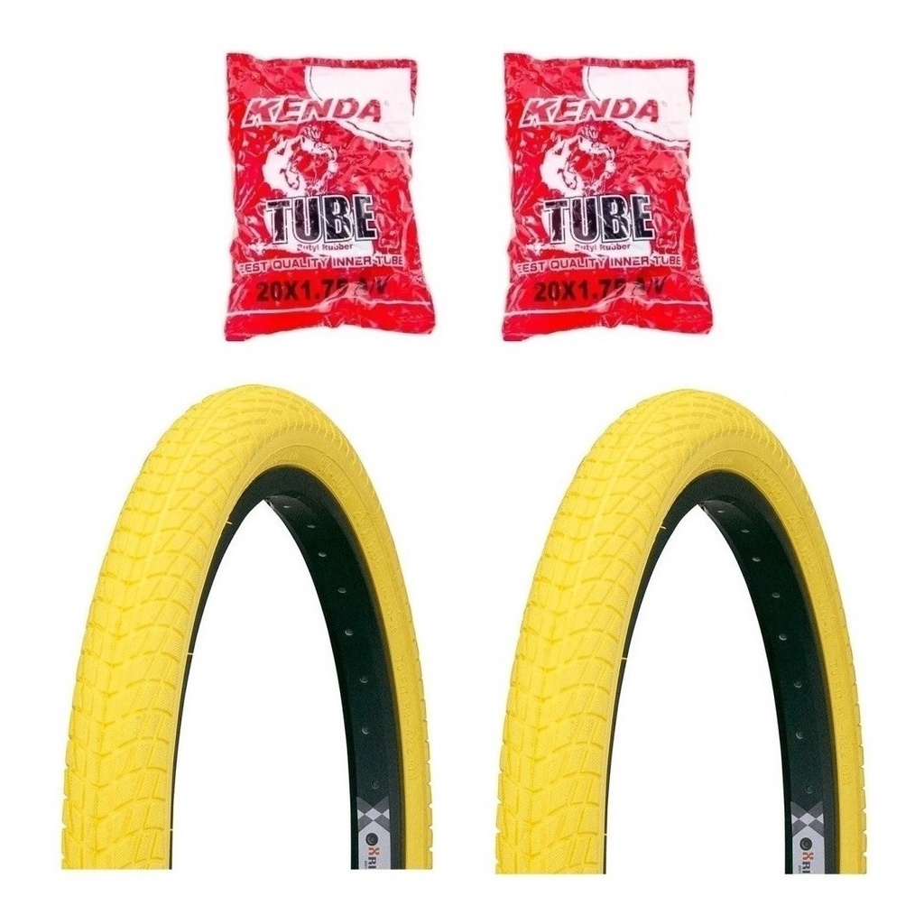 PAR PNEU KENDA COLORIDO 20x1.95 BMX + 2 CÂMARAS ARO 20 em Oferta na Shopee