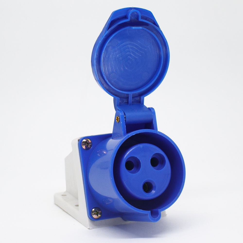 Tomada de Parede/Sobrepor 2P+T 6H 220VCA/32A azul 123 em Oferta na Shopee