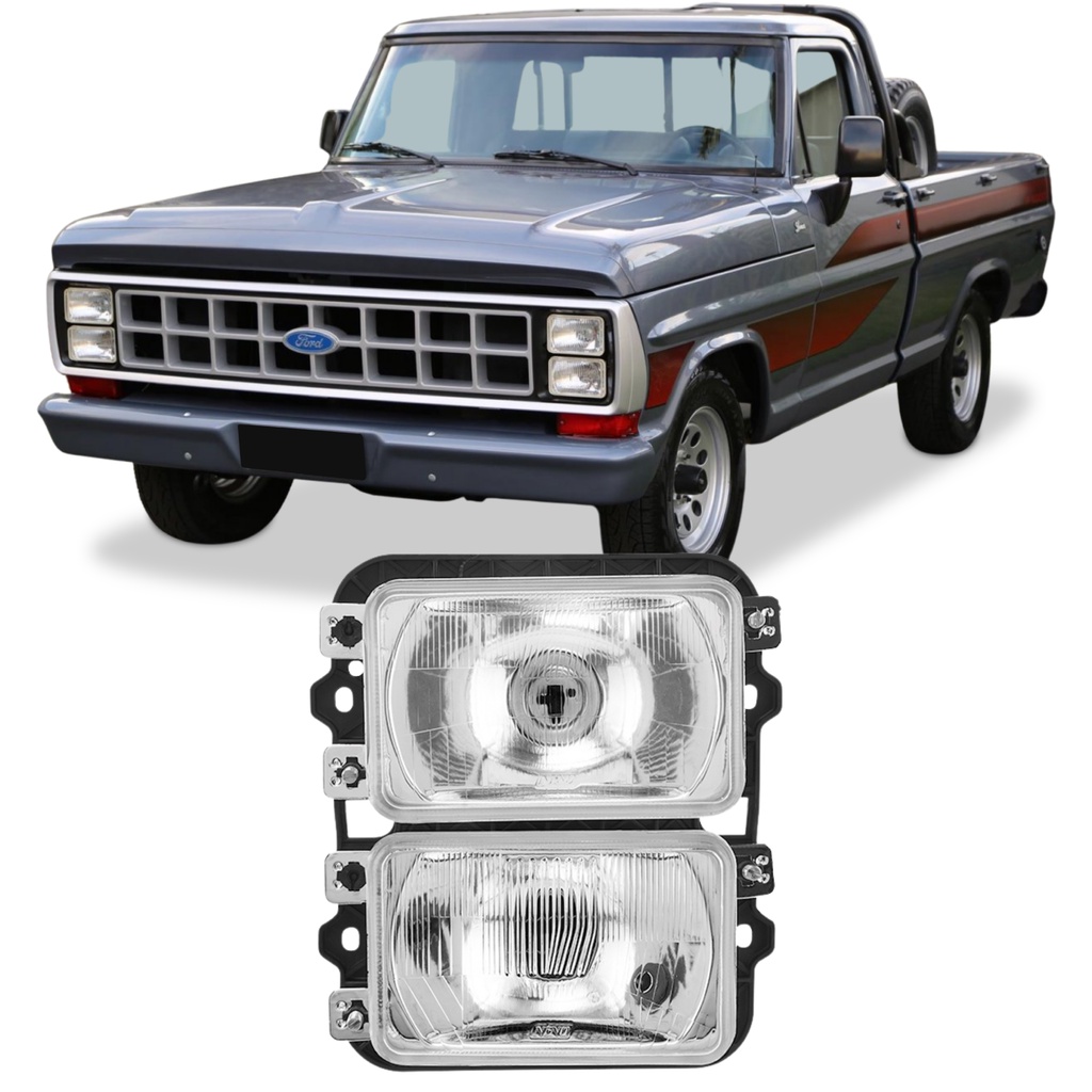 Farol Duplo Dianteiro Nino Ford F1000 e F4000 1985 Até 1991