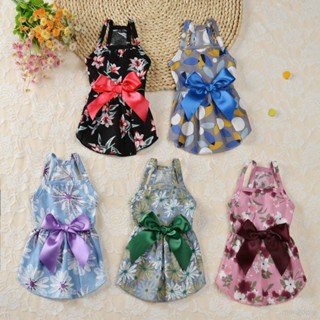 Vestido Floral De Verão Fashion Pet Princesa De Cão Gato Sling