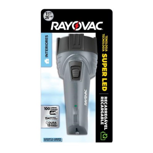 Lanterna Recarregável Super LED Medio Bivolt, Mini Bivolt e Big Bivolt- Rayovac