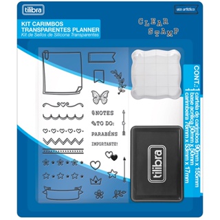 Kit Cartela de Carimbos Transparente Planner - Tilibra em Oferta na Shopee