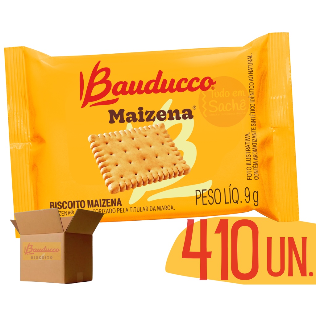 Biscoito Maisena Em Sache Bauducco Individual Bolacha Maizena - Caixa 410 Und