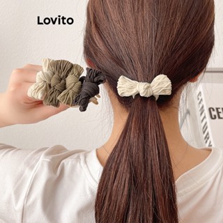 Lovito Casual Simples Laço de Amarrar Cabelo para Mulheres L63AD357