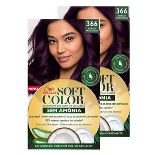 Tintura Soft Color Sem Amônia Bordô Profundo 366 Kit | Kit com duas unidades