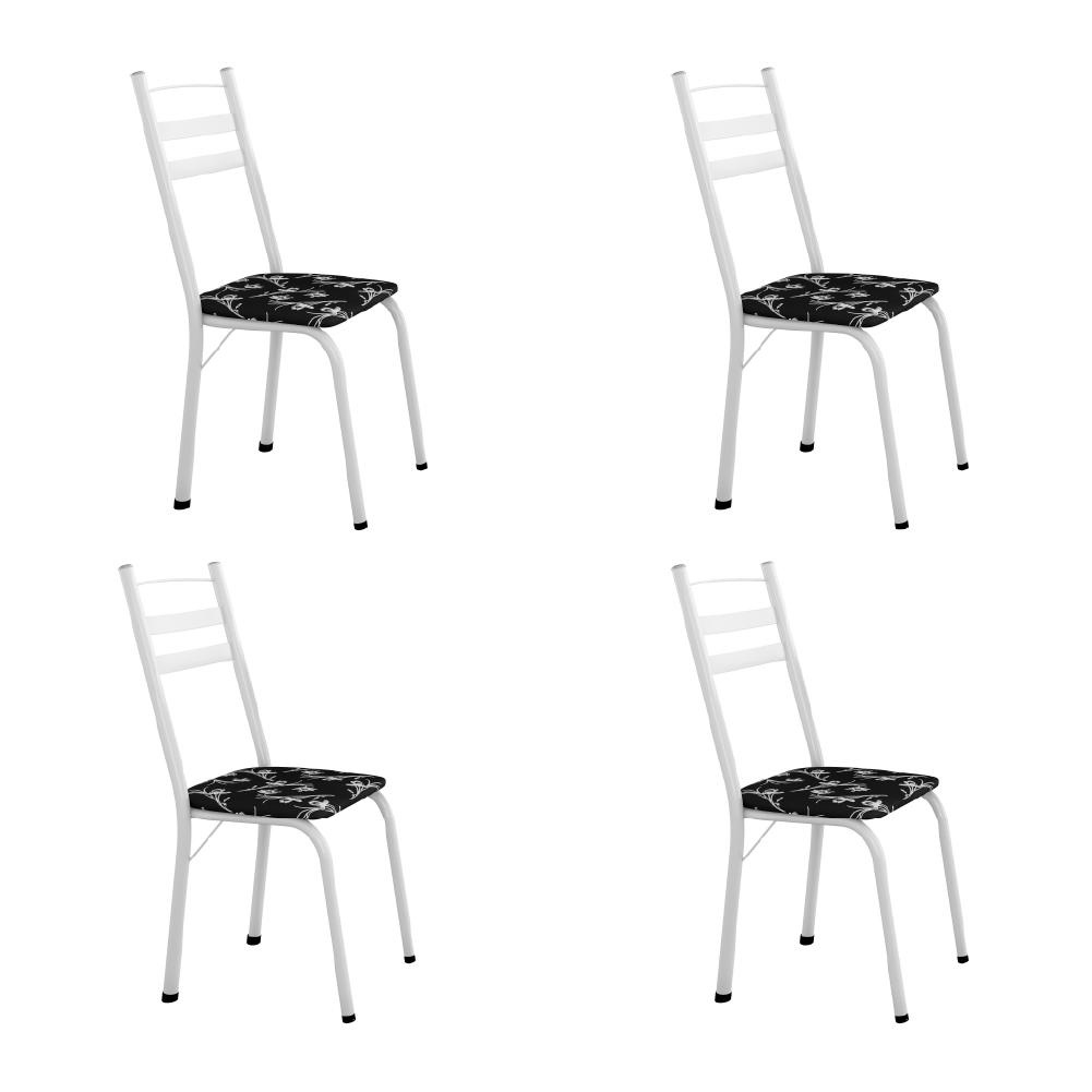Conjunto Com 4 Cadeiras Tubular Itália Artefamol Branco - Home & Living