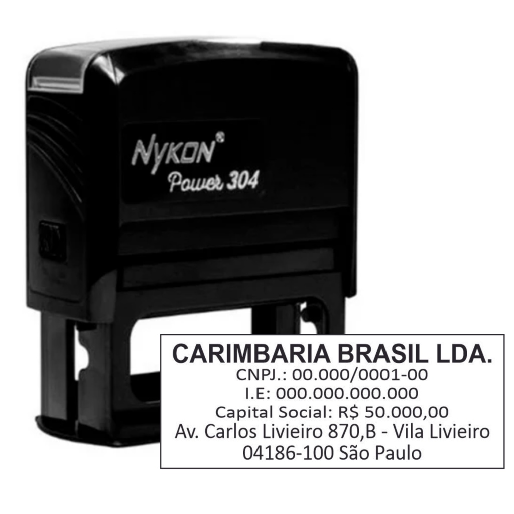Carimbo 59x23mm - Carimbo dados empresa - Nykon 304 | Personalizado em Oferta na Shopee