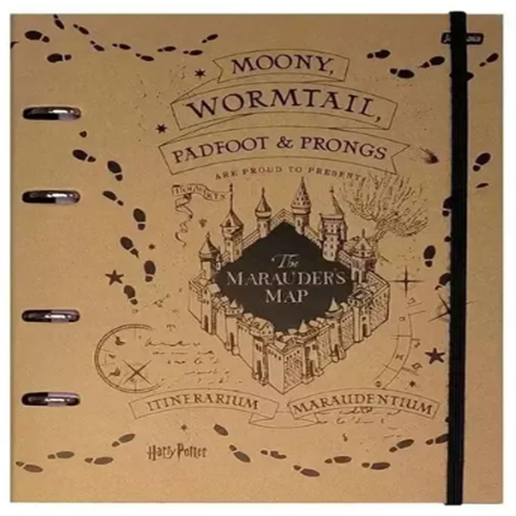 CADERNO ARGOLADO 177X242MM CD 80FLS 01/PT HARRY POTTER FSC   JANDAIA   74435 77
