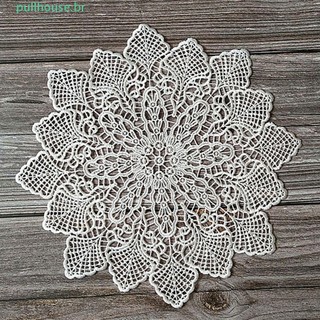 Pulllhouse Placemat Delicado Toalha De Mesa Redonda Tapete Decoração Bordado Flor