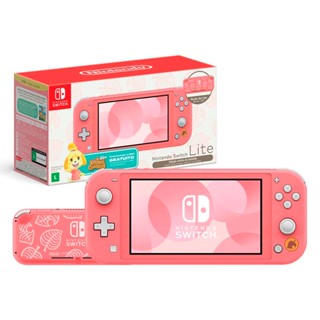 Console Nintendo Switch Lite Edição Limitada Animal Crossing Coral 32GB