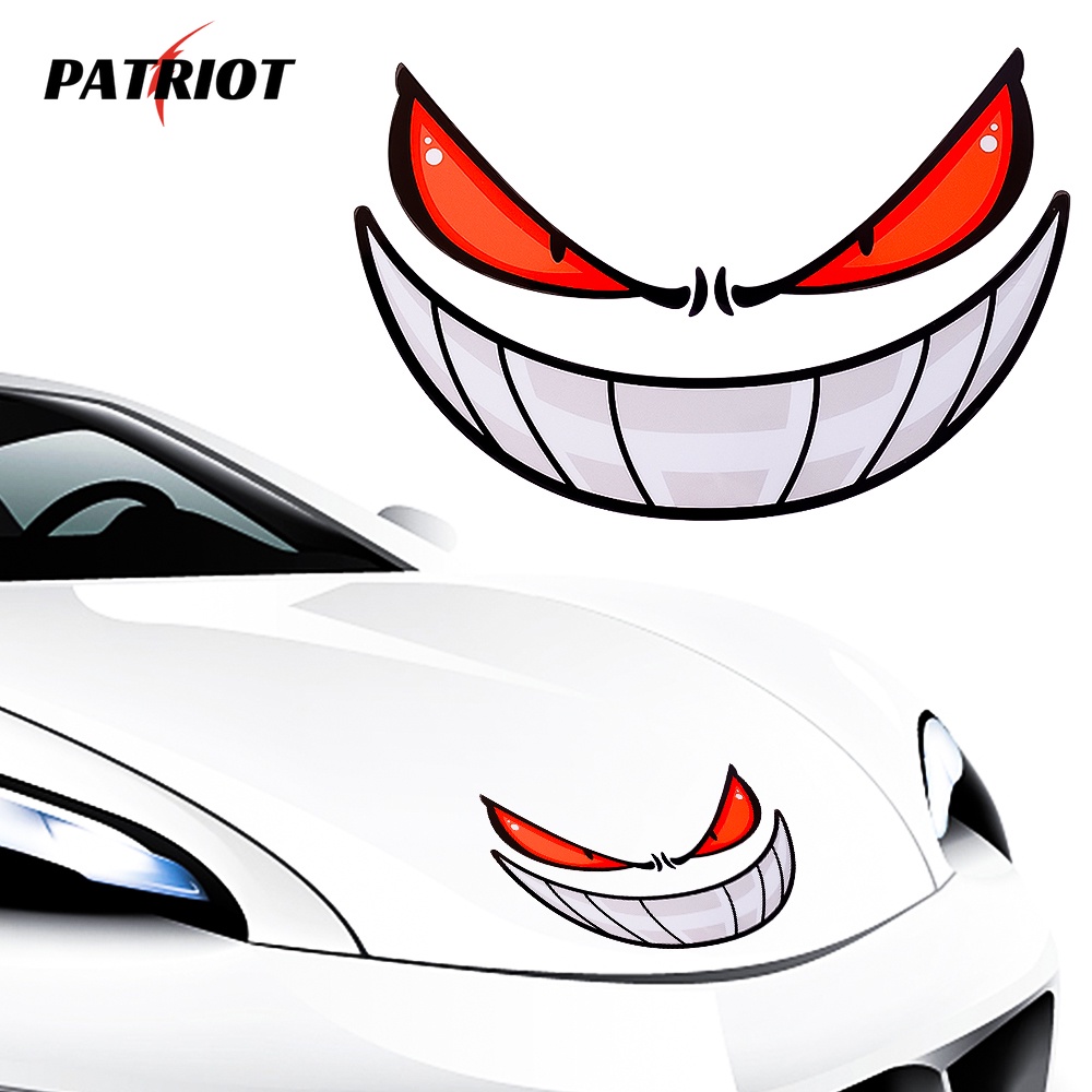 Adesivo Personalizado Refletivo De Motocicleta/Cartoon Cute Red Eyes Gengar Car Decalques/4 Tamanhos À Prova D'água Do Diabo Sorridente/Acessórios De Estilo Auto Assustador