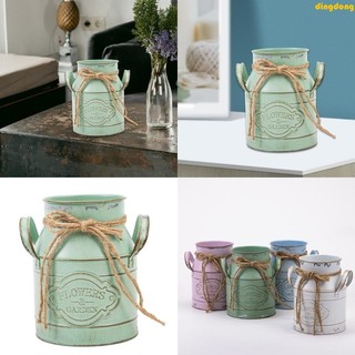 Pet111 Balde Flores Metal Leite Francês Pode Vaso Gasto