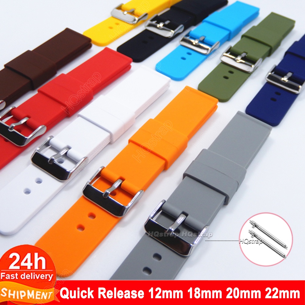 Pulseira Esportiva De Silicone Macio 16mm 18mm 20mm 22mm Relógio De Reposição Universal Para Homens À Prova D'água Mulheres