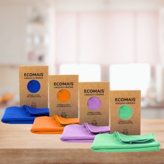 Ecomais Louças e Cristais AKORA pano seca mesmo MOLHADO - Não solta FIAPOS!!