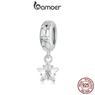 Bamoer 925 Sterling Sliver Charm Star Pendant Com Acessórios De Tampa De Silicone Para Pulseira