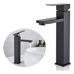 Torneira Banheiro Lavabo Luxo Monocomando Alta Metal Preta