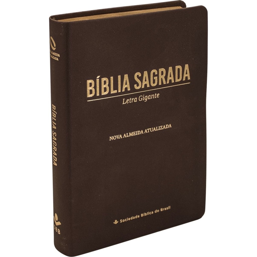 Bíblia Sagrada NAA | Letra Gigante | Couro Sintético | Marrom