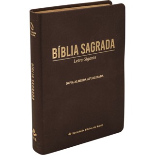 Bíblia Sagrada NAA | Letra Gigante | Couro Sintético | Marrom em Oferta na Shopee