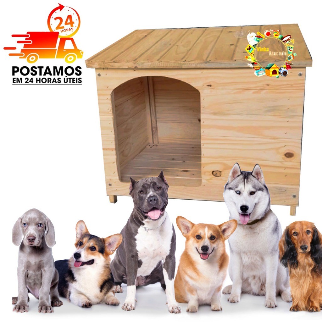Casinha Edicula de Madeira Casa Para Cachorro Porte Grande Médio Cães Pet House Pittbull Shitzu N1 N2 N3 N4 N5 N6 N7 N8