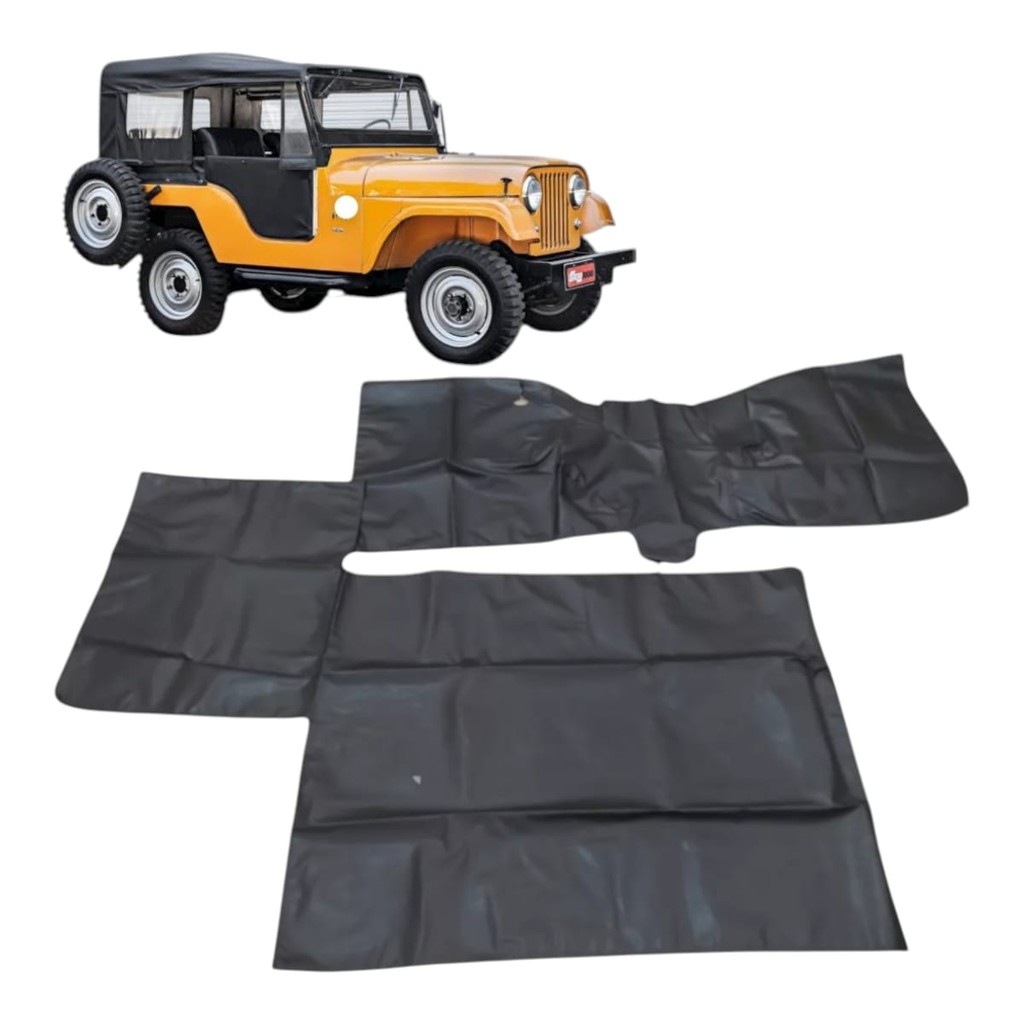 Tapete PRETO FOSCO Jeep Willys Cj5 Assoalho Da Cabine