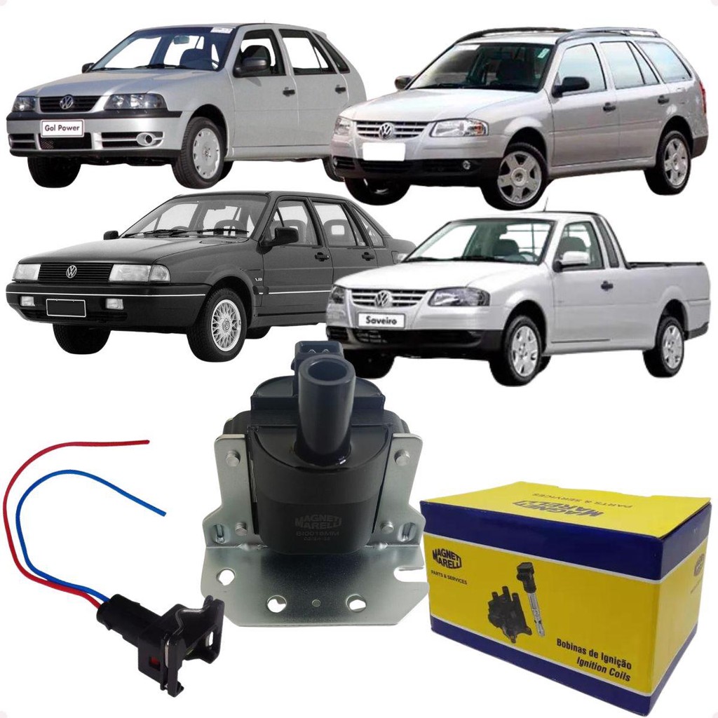 Bobina 2 Pinos Com Conector Gol Parati Saveiro Santana AP Mi