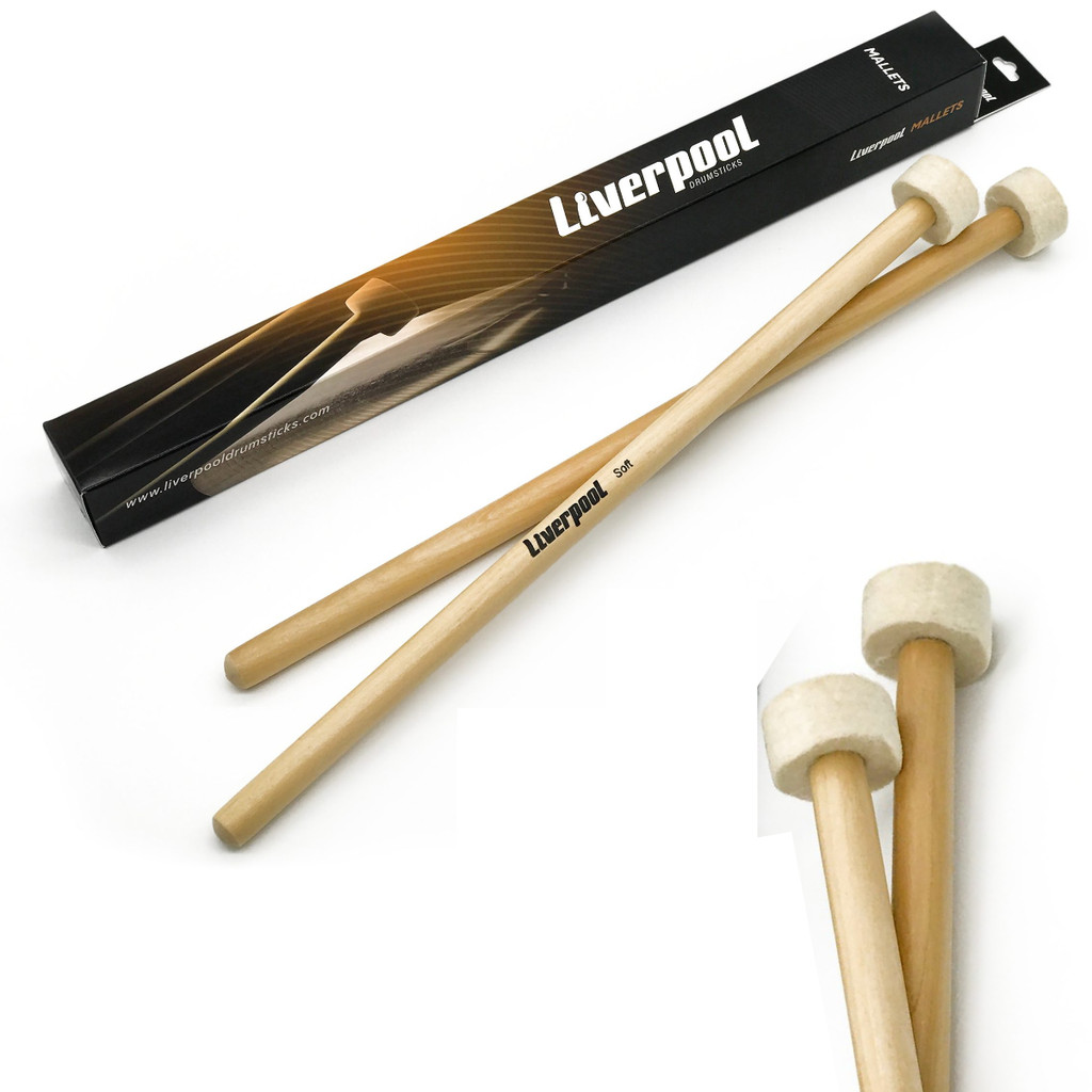 Baqueta Bateria Ponta de Feltro Soft para Efeito de Pratos Tímpano Liverpool