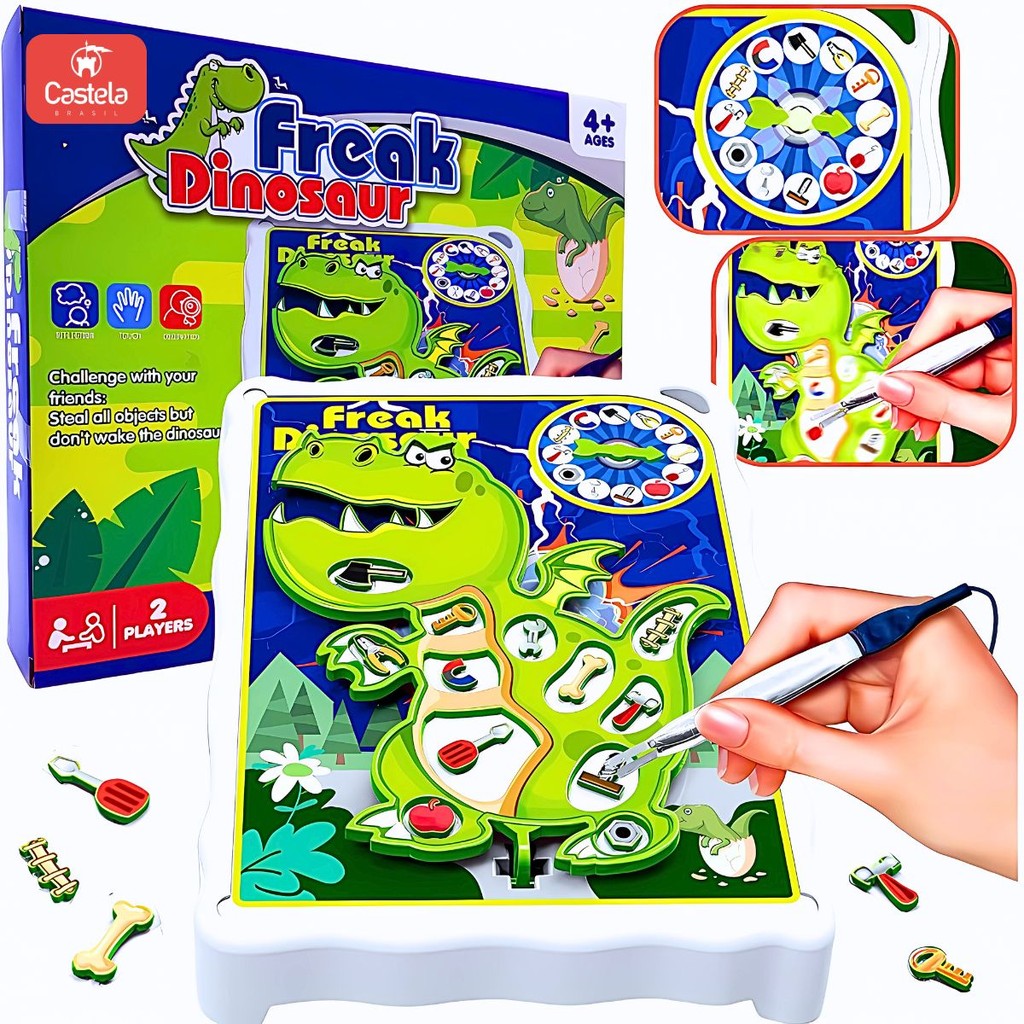 Jogo Divertido Infantil Operação do Dino Interativo Castela em Oferta na Shopee